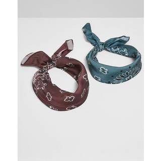 Urban Classics Satin Bandana 2-Pack Cherry/teal