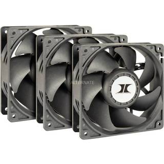Inter-Tech Lüfter 120*120*38 IPC Fan Set 3xLüfter - Kabinet køler - 120mm - Sort