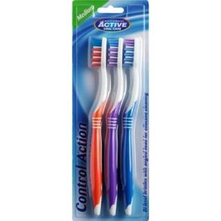 3 stk. Tandbørster Active Oral Care Control Action Medium