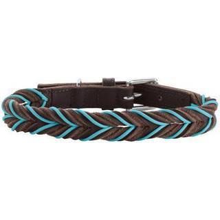 Hunter Solid Education Cord Læderhalsbånd Turkis - XS