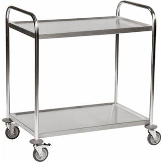 Rustfrit Rullebord, 2 hylder, 910x590x940mm