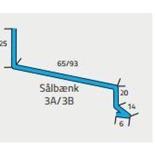 Alu-sålbænk 3b Med Laske    1m 25 - 93 - 20 Mm