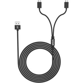 SiGN Duo Charge & Play PS5 opladekabel,5V, 2.1A, 1.5m- Sort