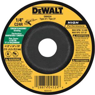 DeWALT DW4524 4-1/2 tommer x 1/4 tomme x 7/8 tomme Slibeskive til beton og murværk - med nedsænket centrum til lavvinkel- og lodret slibning