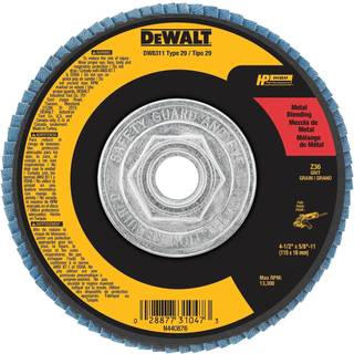 Dewalt DW8311 4-1/2-tommer med 5/8-tommer-11 36 Grit Zirconia Angle Grinder Flap Disc