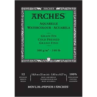 Arches akvarelblok GF, CP, A5 – 148×210 mm, 12 ark, 300 g/m²