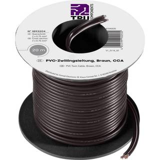 TRU COMPONENTS 1566632 Tråd 2 x 0.75 mm² Hvid 20 m