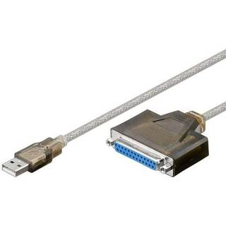 USB-A 2.0 til D-SUB printerkabel, transperant, 1,5m