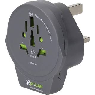 Q2Power World til UK m. USB, rejseadapter
