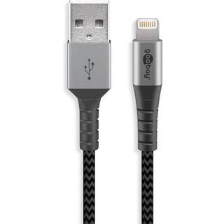 Goobay Lightning Textile USB kabel - Sølv - 1 m