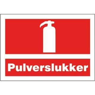 Pulverslukker Plast skilt. Str. A4 210 x 297mm