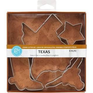 R&M International Texas Cookie Cutters State Cowboy Boot Longhorn Star 4-Piece Set