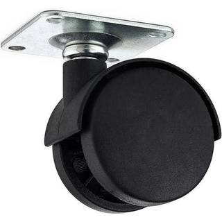 Habo 1440 møbelhjul med plade, sort, Ø40 mm - 4 stk.