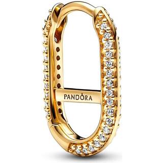 Pandora 269682C01 Single Creole Link-Ohrring Goldfarben Pavé Weiß