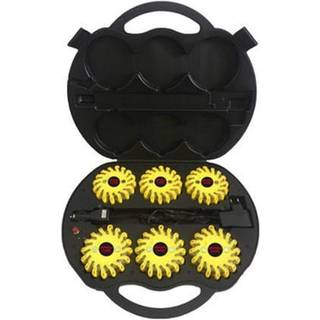 Japcell FLARE 6-PACK Box-sæt, Genopladelige Havariblink / Advarselslys / Skildpadder (6 stk.) Inkl. oplader/ladesæt
