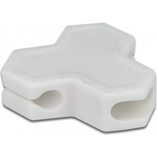 Delock kabelholder - 1x Flad og 2x Rund kabel - Hvid - 2 stk