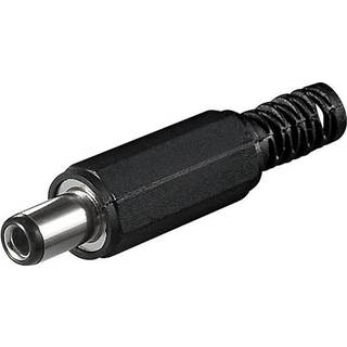 DC stik m/ kabelbeskyttelse bore 2,5 x 5,5mm - 1 stk.