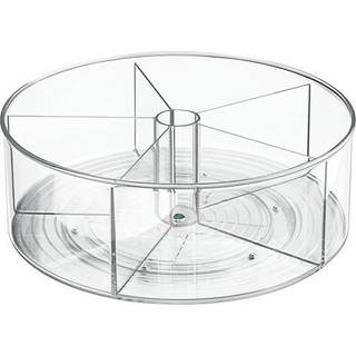 Turntable med rum - Transparent - 29,3cm x 29,3cm x 11,5cm - Sabina