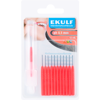 Ekulf ph Mellemrumsbørster 0.5 mm RØD