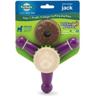 PetSafe Busy Buddy Jack - Treat Holding Dog Chew Toys - Hjælper med at rengøre tænder - Vanilje duftende gummi til stærke tyggere - Behandle geno