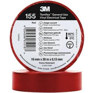 Temflex 155 el-vinyltape 19mm×20m rød