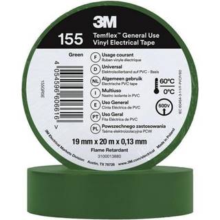 Temflex 155 el-vinyltape 19mm×20m grøn