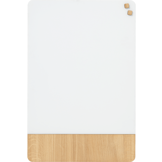 Naga magnetisk glastavle 60x80cm mat glas hvid med egefiner