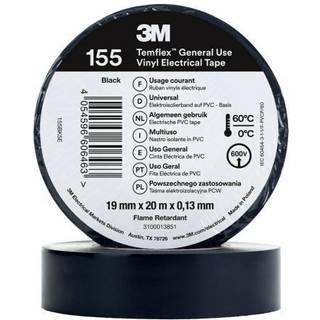 Temflex 155 el-vinyltape 19mm×20m sort
