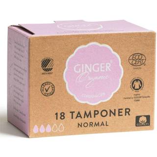 Ginger Organic Tampon u. indføringshylster, Normal Ø (18 stk.)