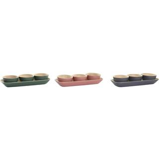 Sæt til appetizere DKD Home Decor Bambus 32 x 12,7 x 3,5 cm (3 enheder)