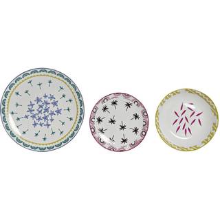 Madlavningssæt DKD Home Decor Blå Multifarvet Turkisblå Porcelæn Kolonistil Afrikansk mand 27 x 27 x 2,5 cm 18 Dele (18 pcs)