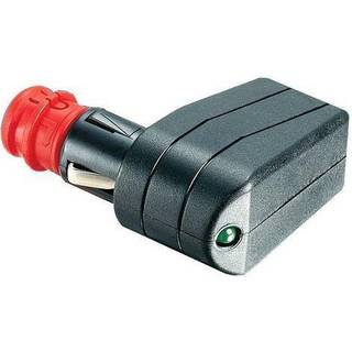 Stikprop til cigarettænderstik Pro Car, 12 / 24 V, 7.5 A, vinklet, passer kabel 2.5 mm², med leder