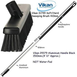 Vikan Aluminiumsskaft 1510 mm Ø31mm Sort Med gevind (29379)