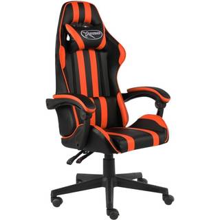 racerstol kunstlæder sort og orange