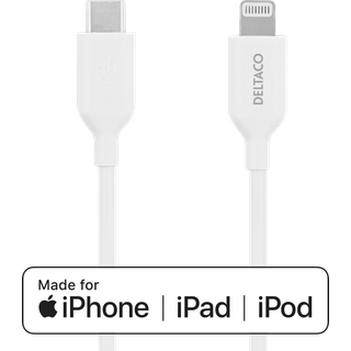 Usb-c - lightning kabel, 1 m, hvid