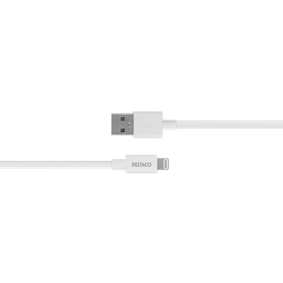Deltaco USB til Lightning kabel MFi 3m Hvid