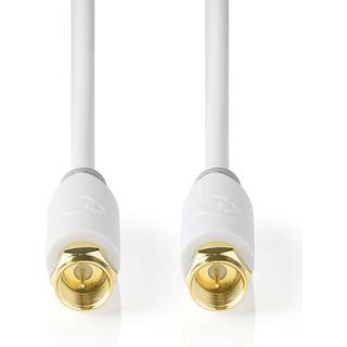Nedis Satellit & Antennekabel | F Han Quick | F Han Quick | Guldplateret | 75 Ohm | Enkelt afskærmet | 3.00 m | Runde | PVC | Hvid | Window Box