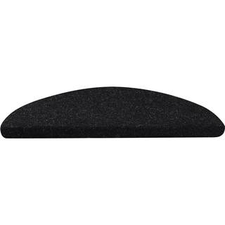 selvklæbende trappemåtter 15 stk. 65x22,5x3,5 cm sort