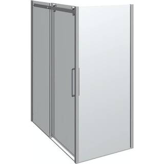 Scanbad Skydedør M/1 Sidepanel Deluxe 1600*900mm Krom/klar