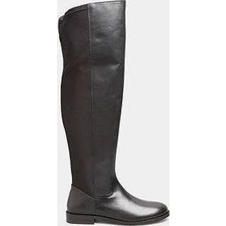 Lts Black Knee High 50/50 Faux Leather Croc Boots In Standard Fit D > 11 Lts | Tall Women's Women's Boots - D 11