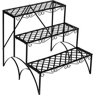 Plantetrappe med 3 trin ca. 60x60x60cm - sort