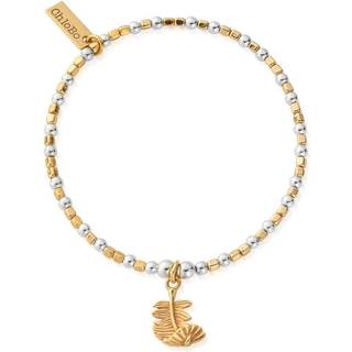 ChloBo Mixed Metal Folded Feather Bracelet - Gold - Silver - 18cm