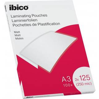 Lamineringslomme Ibico A3 125mic. mat 100stk, 627324