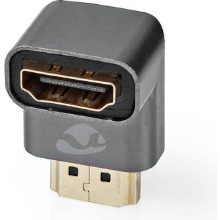 Nedis HDMI™ Adapter | HDMI™ Han / HDMI™ Stik | HDMI ™ -udgang | Guldplateret | Vinkel 90° | Aluminium | Gun Metal Grå | 1 stk. | Cover Window Box