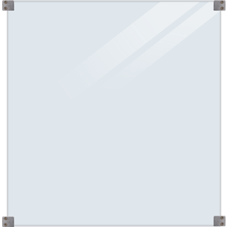 PLUS lamineret glashegn til firkantede stolper inkl. galvaniserede beslag, klart, 90 x 91 cm