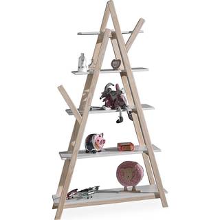 Bogreol til børn – Kiddy, hvid tipi-reol i fyr og MDF