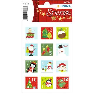 Herma stickers Christmas til pakkekalender med tallene 1-24