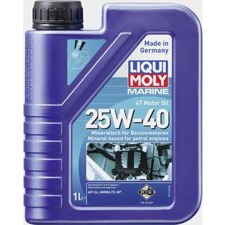 Mineralolie til 4-takt inden- &amp; påhængsmotorer Liqui Moly Marine 4T Motor Oil 25W-40, til benzinmotorer, API SM &amp; NMMA FC-W, 1 liter