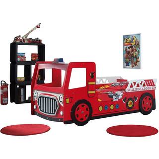 Børneseng brandbil 90 × 200 cm – rød