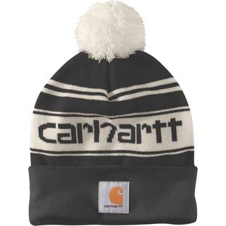 CARHARTT Hue Knit Cuffed Logo Beanie RED WINTER WHITE OFA